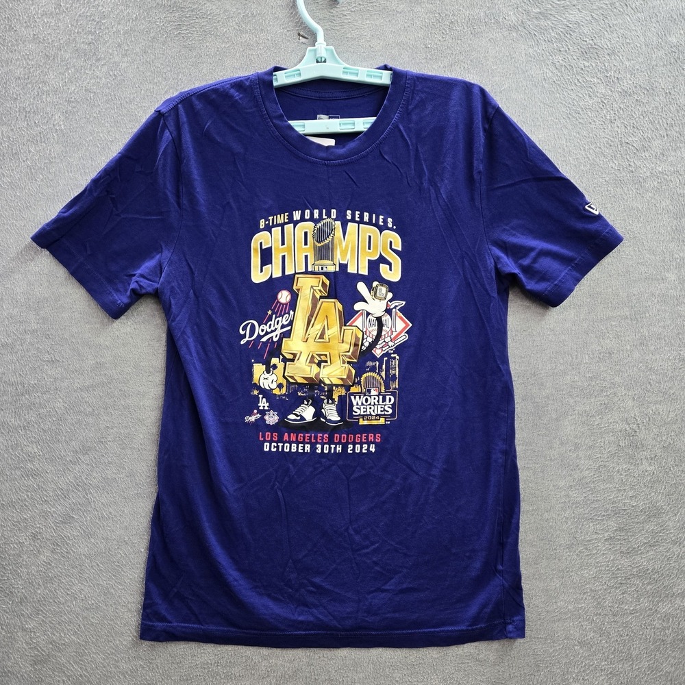 Los Angeles Dodgers Men Shirt M Blue New Era Graphic World Series‎ Activewear